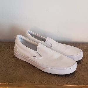 White slip on vans